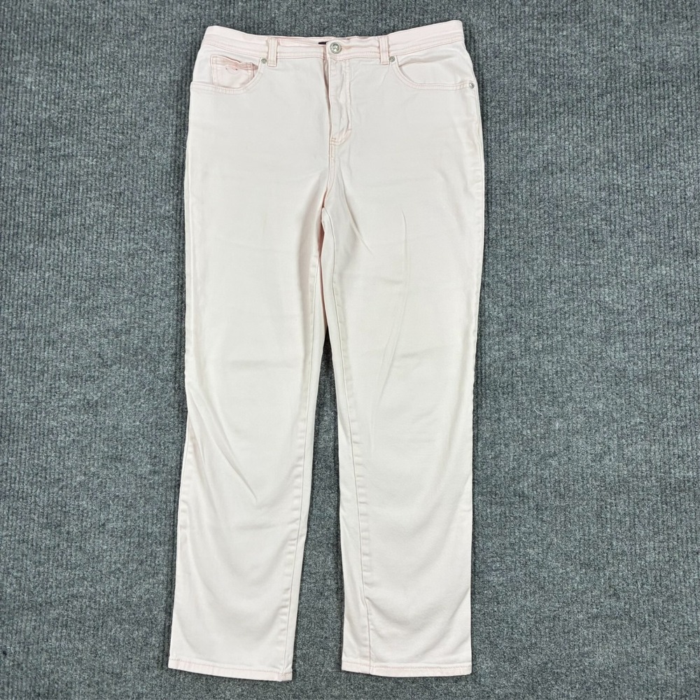 Gloria Vanderbilt Amanda Womens Jeans Size 12 Pink Classic Straight High Rise